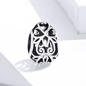 Pandora Style Silver Charm, Easter Egg - SCC1464