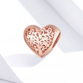 Pandora Style Rose Gold Charm, Rose Family Tree - BSC215