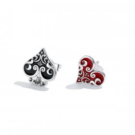 PANDORA Style Poker Hearts Stud Earrings - SCE1378
