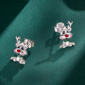 Pandora-inspired Christmas Reindeer Studs Earrings - BSE920