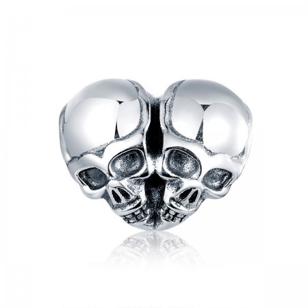Pandora Style Silver Charm, Skulls - SCC1519