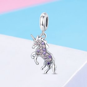 Pandora Style Silver Bangle Charm, Unicorn - SCC996