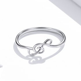 Pandora Style Silver Ring, Flowing Note - SCR727