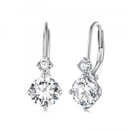 Pandora Style Moissanite Hoop Earrings (with two certificates) - MSE031
