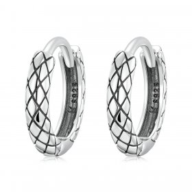 PANDORA Style Snake Pattern Hoop Earrings - SCE1354
