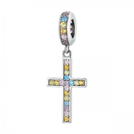 PANDORA Style Colorful Cross Dangle Charm - SCC2156