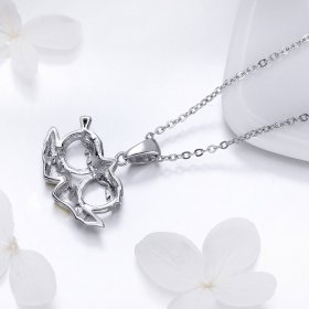 Silver Devil Loves Angel Necklace - PANDORA Style - SCN284
