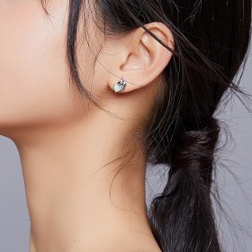 Pandora Style Silver Stud Earrings, Unicorn - SCE896