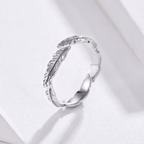 Silver Feather Ring - PANDORA Style - SCR517