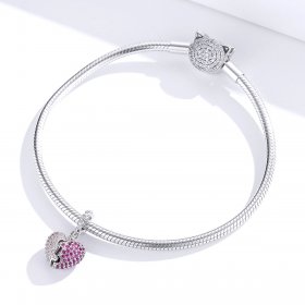 Pandora Style Silver Bangle Charm, Only You - BSC282
