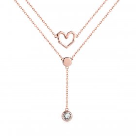 Silver Land of Heart Necklace - PANDORA Style - SCN317