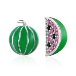 Silver Watermelon Love Stud Earrings - PANDORA Style - SCE105