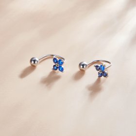 PANDORA Style Four-Petal Flower Stud Earrings - SCE1177-A