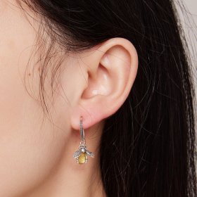 Pandora Style Bee Dangle Earrings - SCE1570