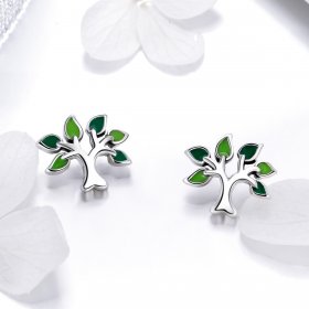 Silver Life Tree Stud Earrings - PANDORA Style - SCE409