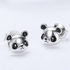Silver Cute Panda Stud Earrings - PANDORA Style - SCE386
