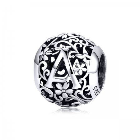 Openwork Flower Letter A Charm - PANDORA Style - SCC1444-A