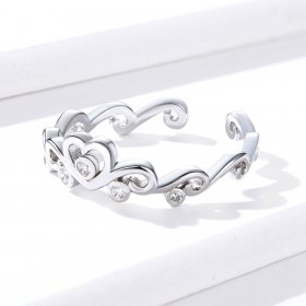 Pandora Style Silver Open Ring, Crown Silver - BSR105
