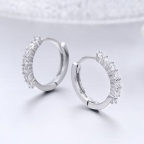 Pandora Style Silver Hoop Earrings - SCE351-1H