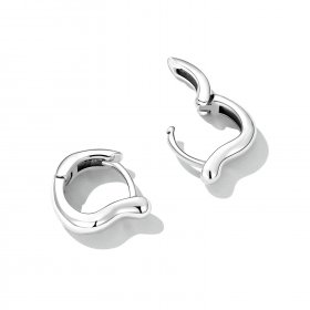 PANDORA Style Simple Silver Hoop Earrings - SCE1439