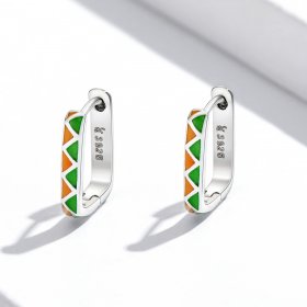 PANDORA Style Simple Color Contrast Hoop Earrings - SCE1371-GN