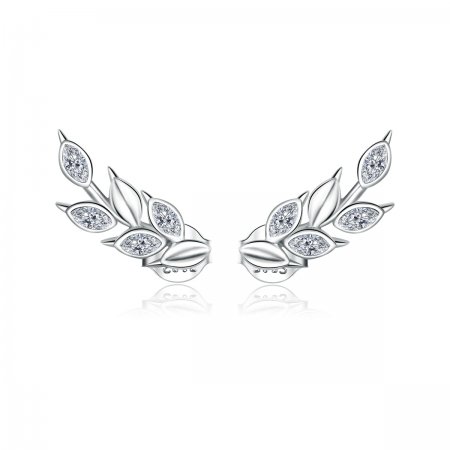 Pandora Style Silver Stud Earrings, Shining Wheat Ears - BSE415