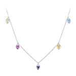Pandora Style Colorful Heart Necklace - BSN320