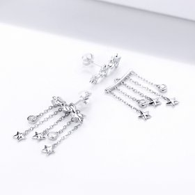 Pandora Style Silver Dangle Earrings, Shining Star - SCE700