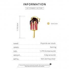 Pandora Style 18ct Gold Plated Hoop Earrings, Popsicle, Multicolor Enamel - SCE1164