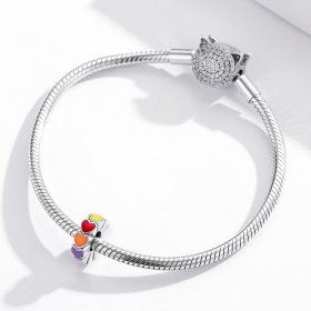 Pandora Style Spacer Charm, Candy Honey Love, Multicolor Enamel - SCC1838