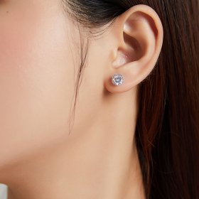 PANDORA Style Four Claw Zircon Stud Earrings - BSE166