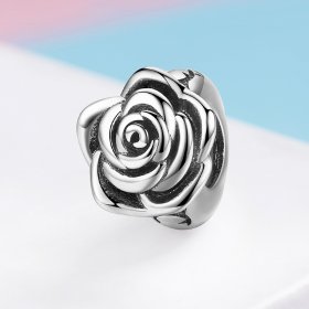 Pandora Style Silver Charm, White Rose - SCC1101