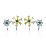 Silver Daisy Flower Stud Earrings - PANDORA Style - SCE487