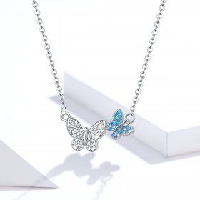 Silver Butterfly Necklace - PANDORA Style - SCN384
