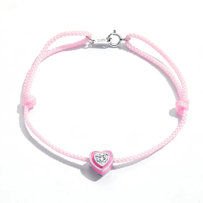 (image for) PANDORA Style Pink Heart Anklet - SCT022 - View 2