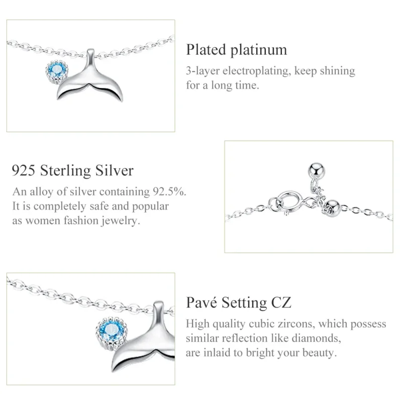 (image for) Silver Mermaid Tail Anklet - SCT004 - View 2