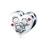 Pandora Style Silver Charm, My Family, Red Enamel - BSC237