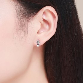 Silver Cactus Stud Earrings - PANDORA Style - SCE522