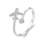 Pandora Style Airplane Open Ring - SCR623-A