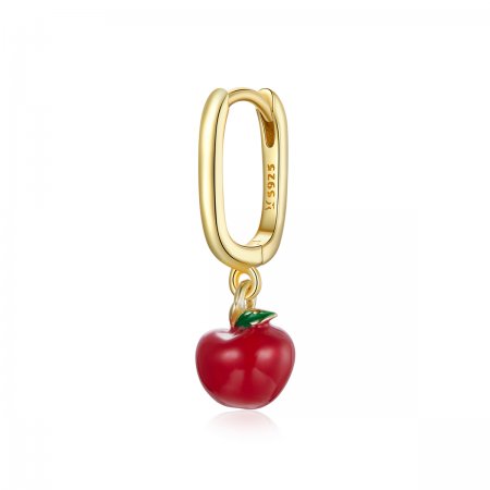 Pandora Style 18ct Gold Plated Dangle Earrings, Apple, Multicolor Enamel - SCE1079