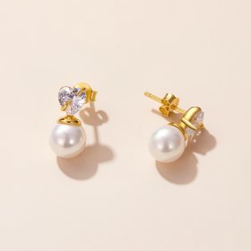 PANDORA Style Love Shell Beads Stud Earrings - SCE1318