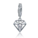 Pandora Style Silver Bangle Charm, Diamond - SCC186