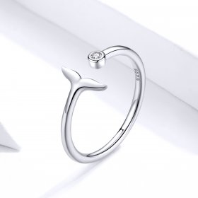 Pandora Style Silver Open Ring, Mermaid Tear - SCR618-A