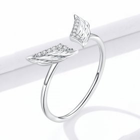 Pandora Style Silver Open Ring, Wing Open - BSR108