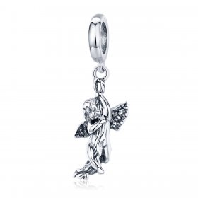 Pandora Style Silver Bangle Charm, Cupid - SCC1405