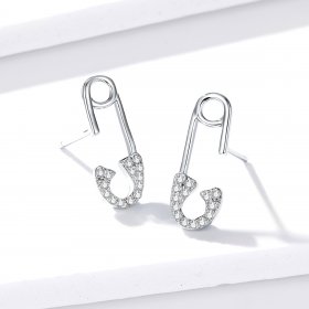Pandora Style Silver Stud Earrings, Love Pin - BSE284