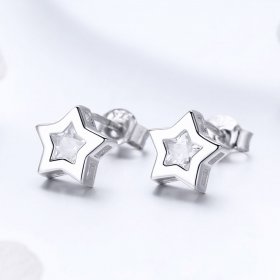 Silver Secret of Stars Stud Earrings - PANDORA Style - SCE437