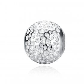 Silver Bead with Texture Charm - PANDORA Style - SCC1245