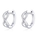 Pandora Style Silver Hoop Earrings, Infinite Love - SCE743