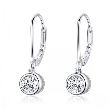 Pandora Style Silver Dangle Earrings, Spacer-Bead - SCE747